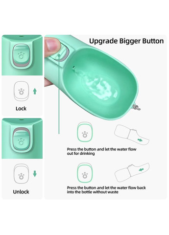 Портативна універсальна поїлка Qianshi для тварин 550 мл, Сіра ( ) No Brand (302392528)