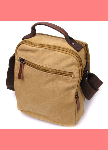 Сумка мужская через плечо почтальонка из плотного текстиля 22229 Песочный Vintage (302007922)