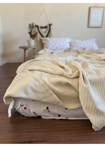 Покрывало Косичка хлопковое цвет светлобежевый 140х200 см ZEINTEX (315347224)