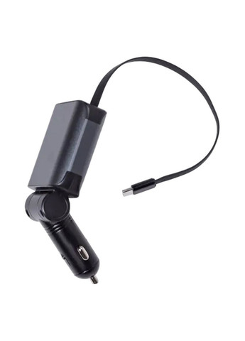 Автомобильное зарядное устройство LED-проекция, с быстрой зарядкой и выдвижным кабелем Type-C Jooki (360921098)