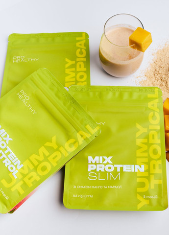 Жиросжигатель Низкокалорийный коктейль со вкусом манго и маракуйи для уменьшения веса Mix Protein Slim Yummy Tropical CHOICE (351860715)
