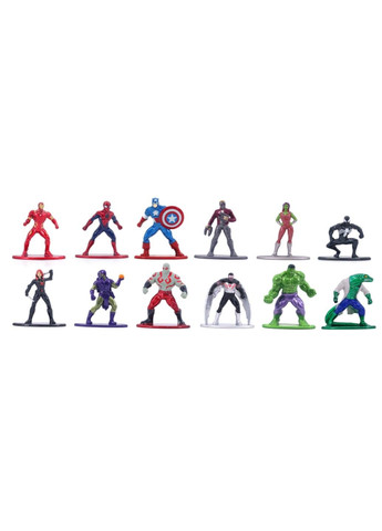 Металева колекційна фігурка Marvel, висота 4 см, 12 видів, дисплей 24 шт, З+ Jada (324110026)
