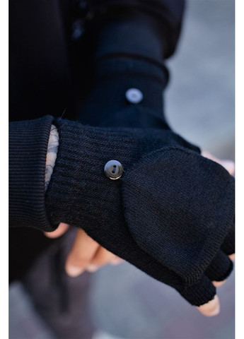 Перчатки чорні Button Black Without (362571612)