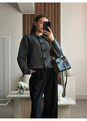 Графитовый демисезонный кардиган Style Point