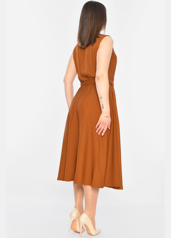 Коричневое джинсовое платье женское коричневого цвета а-силуэт Let's Shop однотонное