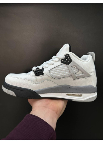 КРОСІВКИ ЖІНОЧІ NIKE JORDAN 4 WHITE BLACK GREY НАЙК АІР ДЖОРДАН No Brand сірі демісезони (368885257)