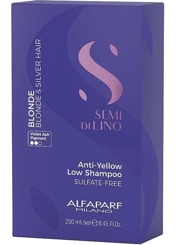 Шампунь для світлого або знебарвленого волосся Milano Semi Di Lino Blonde Anti-Yellow Low Shampoo 250ml (2-1006085) Alfaparf (380118916)