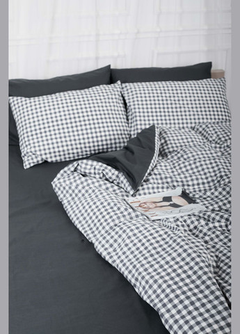 Комплект постельного белья полуторный евро 160х220 наволочки 4х50х70 Ranforce Elite (MS-820000023) Moon&Star Gray Square (284416137)