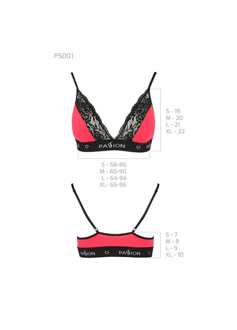 Комбінований демісезонний еластичний топ з мереживом ps001 top s, red-black Passion