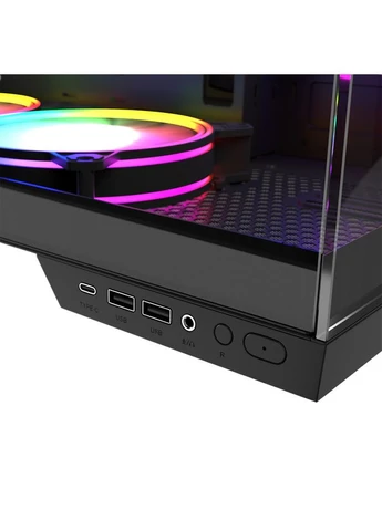 Корпус VOLCANO PANORAMA APEX ARGB 5F MIDI СЕРЫЙ без Блок питания ATX Modecom (393954486)