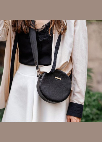 Кругла жіноча шкіряна сумочка Tablet чорна (A-026422) BlankNote (327874213)