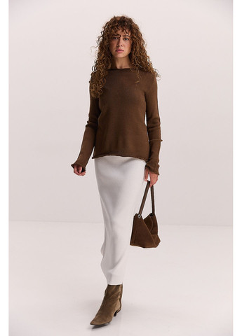 Жіноча в'язана кофта світло-блакитна з ажурним ефектом Arjen (353306022)