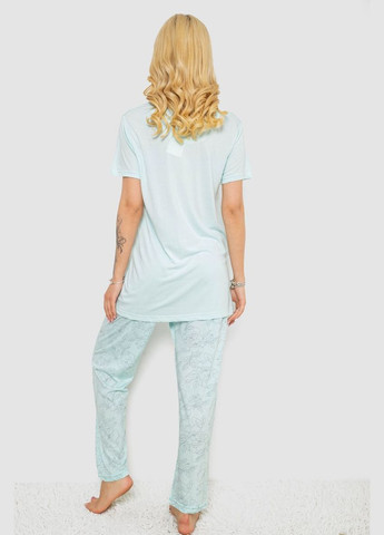 М'ятна піжама жіноча з принтом Stil Moda 243R6623