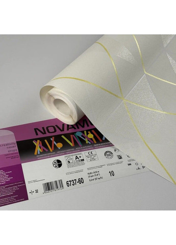 🤎 Шпалери вінілові на флізеліні 0.53 × 10.05 м 81974, бежеві — для спальні, вітальні, коридору MARBURG (368895643)