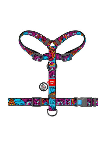 Шлея для собак анатомическая H-образная WAUDOG Nylon с QR паспортом, рисунок "Лето", пластиковый фастекс,, Ш 20 мм, А 42-68, В No Brand (363201131)