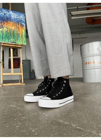 Чорні Осінні кеди чоловічі converse lift hight black конверс No Brand