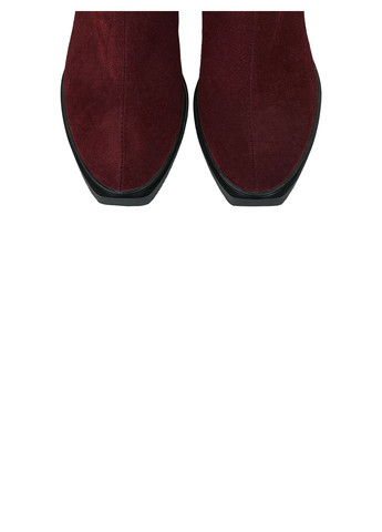 Черевики на підборах осінні бордові з натурального спилку-замші KASANDRA 986/6 (369290270)