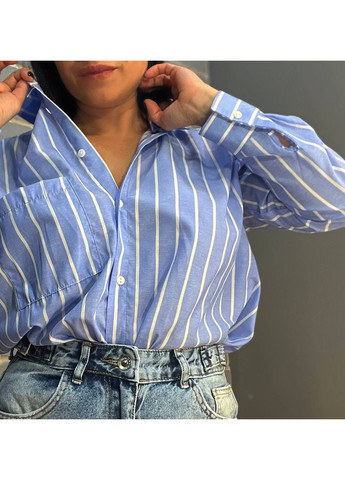 Сорочка жіноча 4367 оверсайз подовжена широка смуга MIX RAY (303140176)