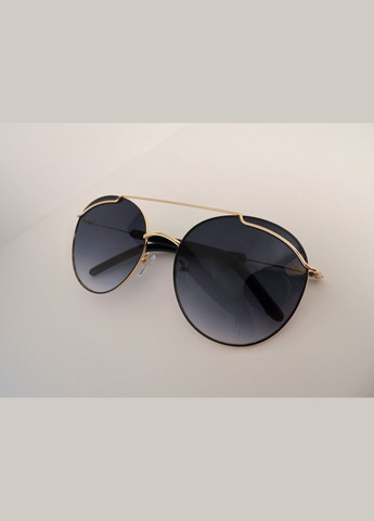 Трендові сонцезахисні окуляри чорні з золотою оправою No Brand (302490665)