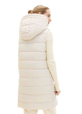 Женский удлиненный молочный жилет Tom Tailor (371761159)