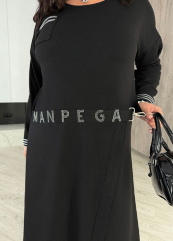 Черное повседневный платье меди, юбка с имитацией на запах Tik-Tak