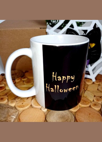 Керамическая кружка happy halloween-черный кот-полнолуние+подарок No Brand (342384662)