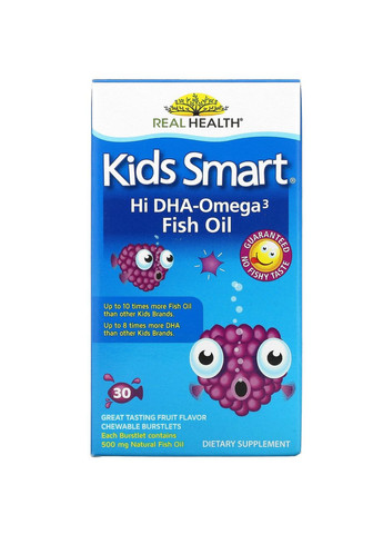 Риб'ячий жир для дітей з високим вмістом Омега3 та ДГК DHA Omega-3 Fish Oil 30 жувальних таблеток Bioglan (263515229)