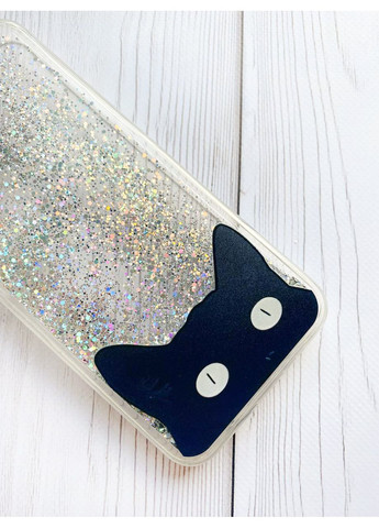 Чохол з плаваючими срібними блискітками на Samsung Galaxy A35 Котик (принт 119) Creative (362026298)