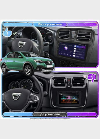 Штатная магнитола 9" для Dacia Logan II Рестайлинг 2016-2020 2/32Gb CarPlay 4G Wi-Fi GPS Prime Дачи 1 шт. Lesko (336199591)