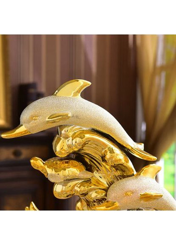 Розкішна настільна художня прикраса для дому статуетка у вигляді зграї з чотирьох дельфінів. No Brand (295058801)