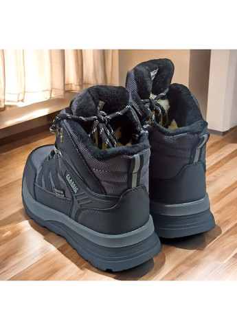 Темно-серые спортивные, повседневные, кэжуал зимние зимние подростковые термоботинки дутики для мальчика зимняя обувь для подростка на овчине Tom.M