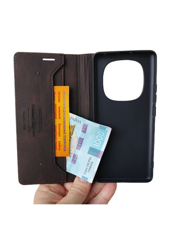 Чехол-книжка на Redmi Note14pro plus Чехол книжкой на редми ноут14pro+ с карманами для карт Коричневый Xiaomi (368832953)