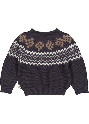 Темно-синий зимний детский вязаный свитер унисекс темно-синий (25111275) джемпер Green Cotton