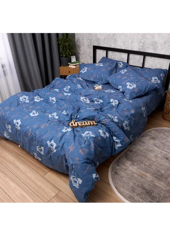 Комплект постільної білизни Мікросатин Premium King Size 220x240 наволочки 2х50х70 (MS-820015821) Moon&Star Blue Garden (400237277)