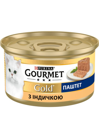 Упаковка влажного корма для кошек Purina Gold Паштет с индейкой 24 шт по 85 г Gourmet (314710189)