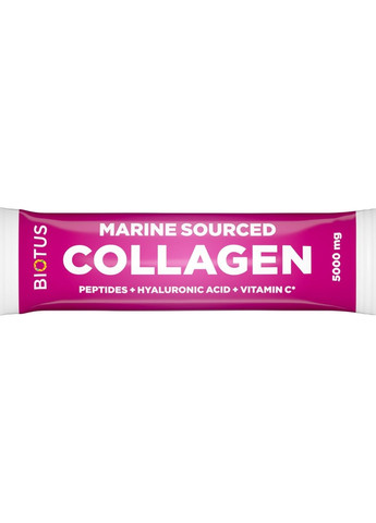 Морський колаген із гіалуроновою кислотою та вітаміном С, саше Marine Sourced Collagen 1шт (1454854-34921364) Biotus (368629262)