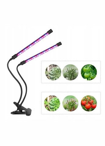 Фитолампа светодиодная для растений 2 лампы с таймером 3 режима на прищепке USB No Brand (348119019)