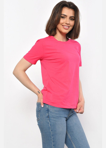 Малиновая летняя футболка женская однотонная малинового цвета Let's Shop