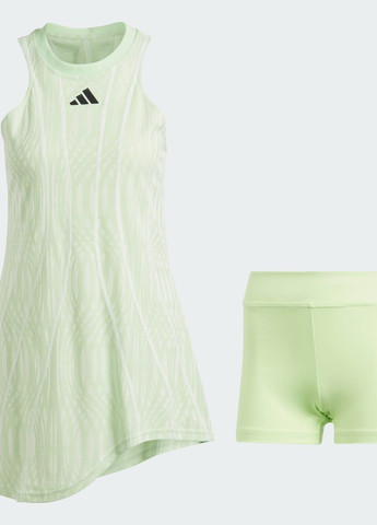 Зеленое спортивное платье tennis airchill pro adidas с логотипом