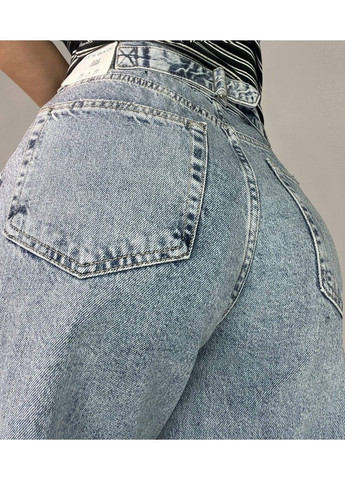 Джинси жіночі 3140 skater balon широкі банани затяжка на талії блакитні Its Basic - (322563575)