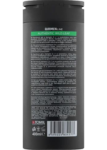 Гель для душа и шампунь 2в1 "Дикое письмо" Airmen Wild Leaf Shower & Hair 400ml (2-956596) Authentic Toya Aroma (369792538)