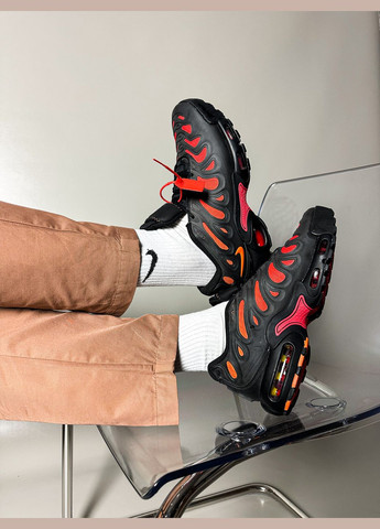 Чорні Осінні кросівки чоловічі nike air max tn drift plus black red | найк аір макс тн плюс чорні No Brand