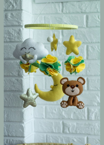 Дитячий музичний мобіль на ліжечко для немовлят WooolyWool «Ведмежатко» з 35 мелодіями No Brand (342757901)