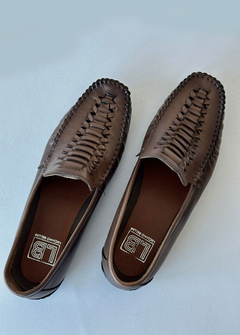 Мокасини чоловічі літні шкіряні коричневі Luciano Bellini (297467474)