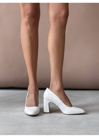 No Brand Елегантні жіночі туфлі білий з штучна шкіра, — демісезон (353725511)