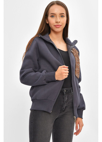 Кофта подростковая на флисе для девочки тёмно-синего цвета Let's Shop (361304428)