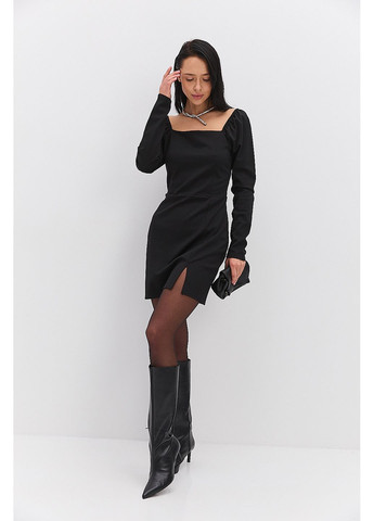 Черное короткое вечернее платье с открытыми плечами Arjen