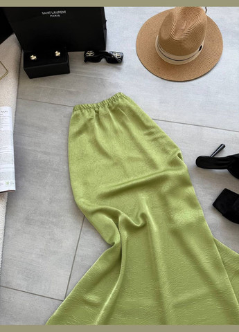 Зеленая повседневная однотонная юбка женская Гермес