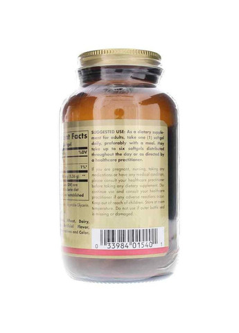 Лецитин Неотбеленный 1360 мг, Natural Soya Lecithin,, 100 желатиновых капсул Solgar (324104187)