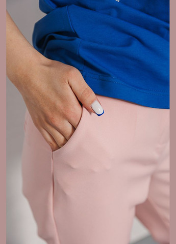 Женские брюки пудровые с асимметричным низом Arjen (289787633)